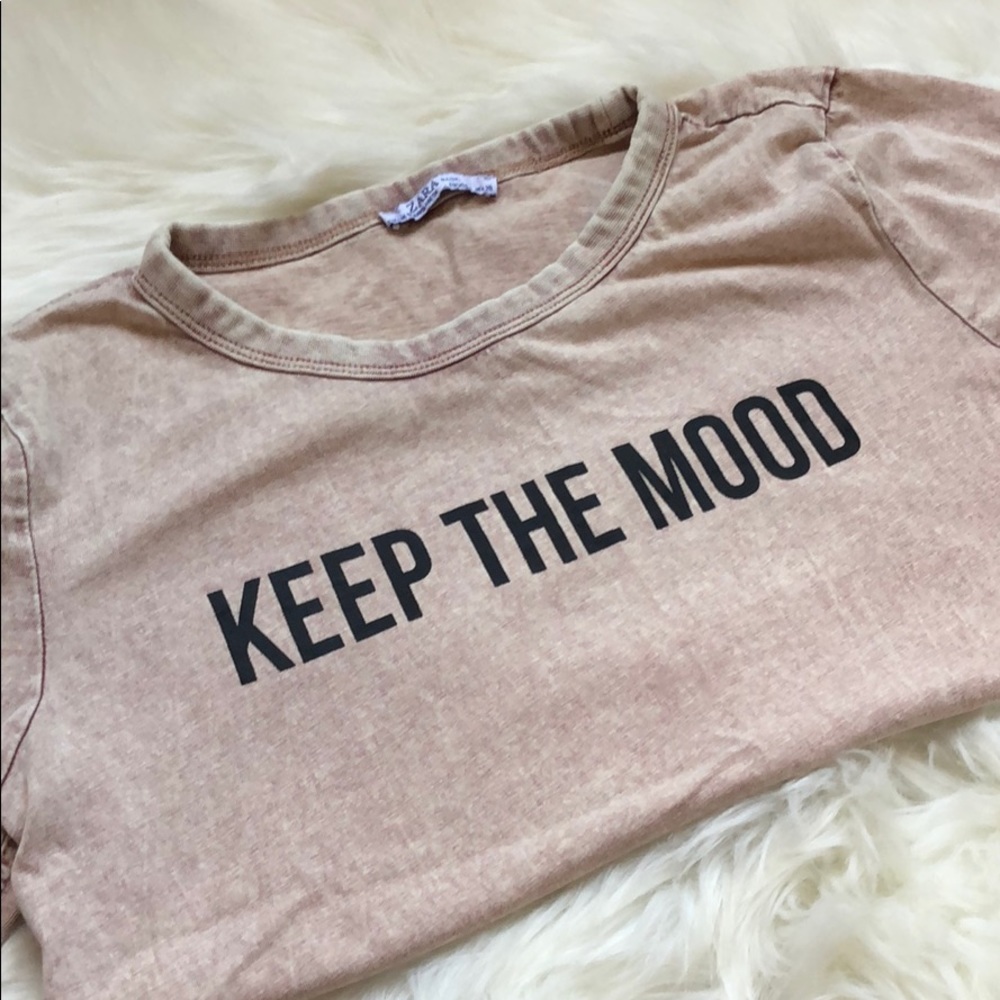 Zara “keep the mood” crop top - size small